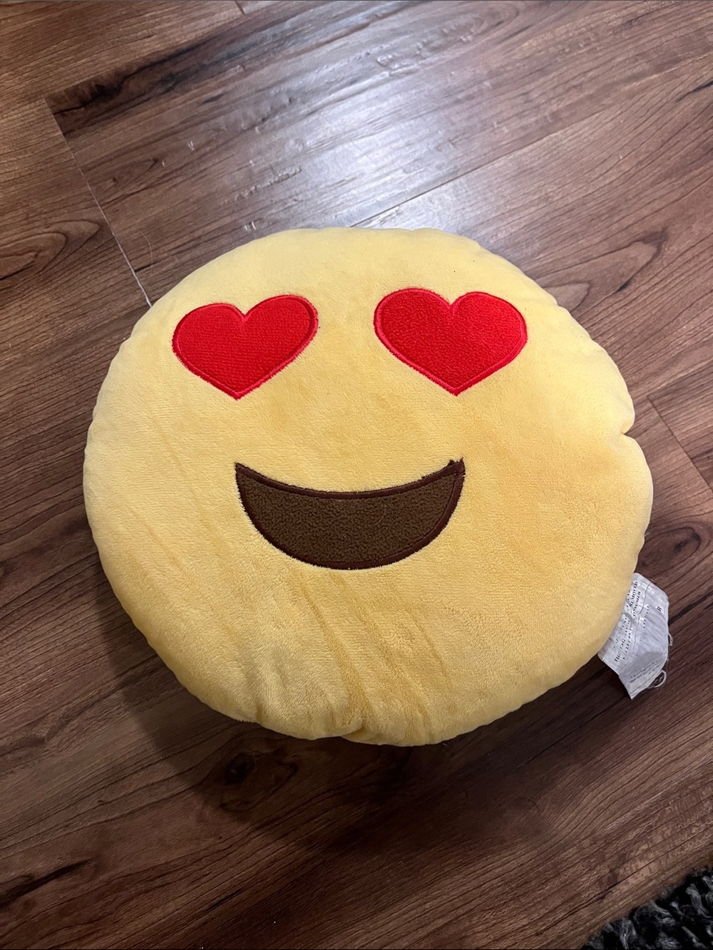 Yellow Heart-Eyes Emoji Plush Pillow